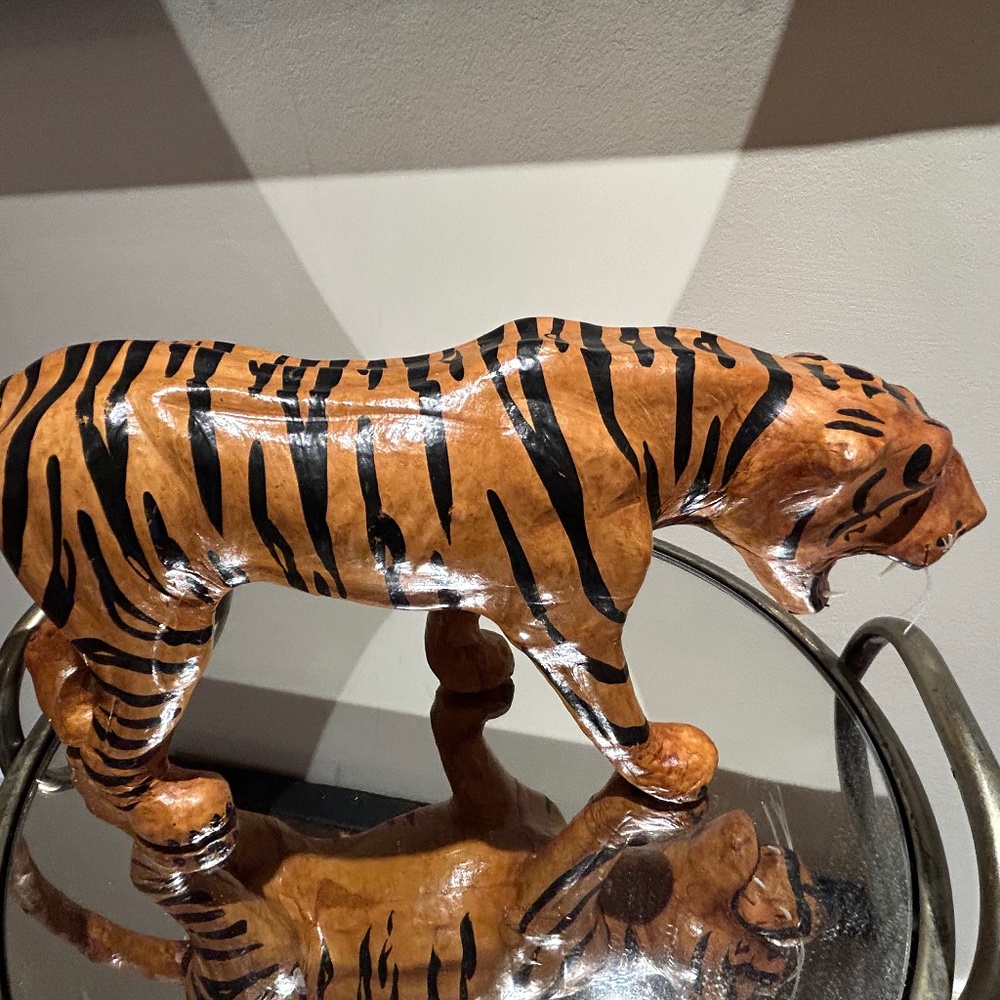 Vintage leather made tiger